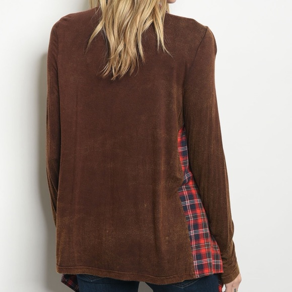 Red Brown Checkered - Cardigan - Picture 3 of 3